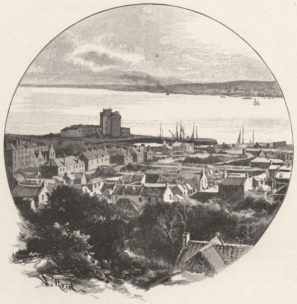 SCOTLAND. Dundee, from Broughty Ferry 1901 old antique vintage print picture